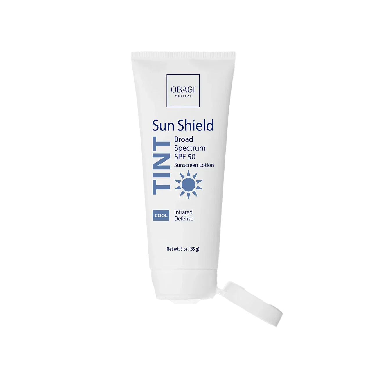obagi sun shield tint cool spf 50 tinted mineral sunscreen open tube